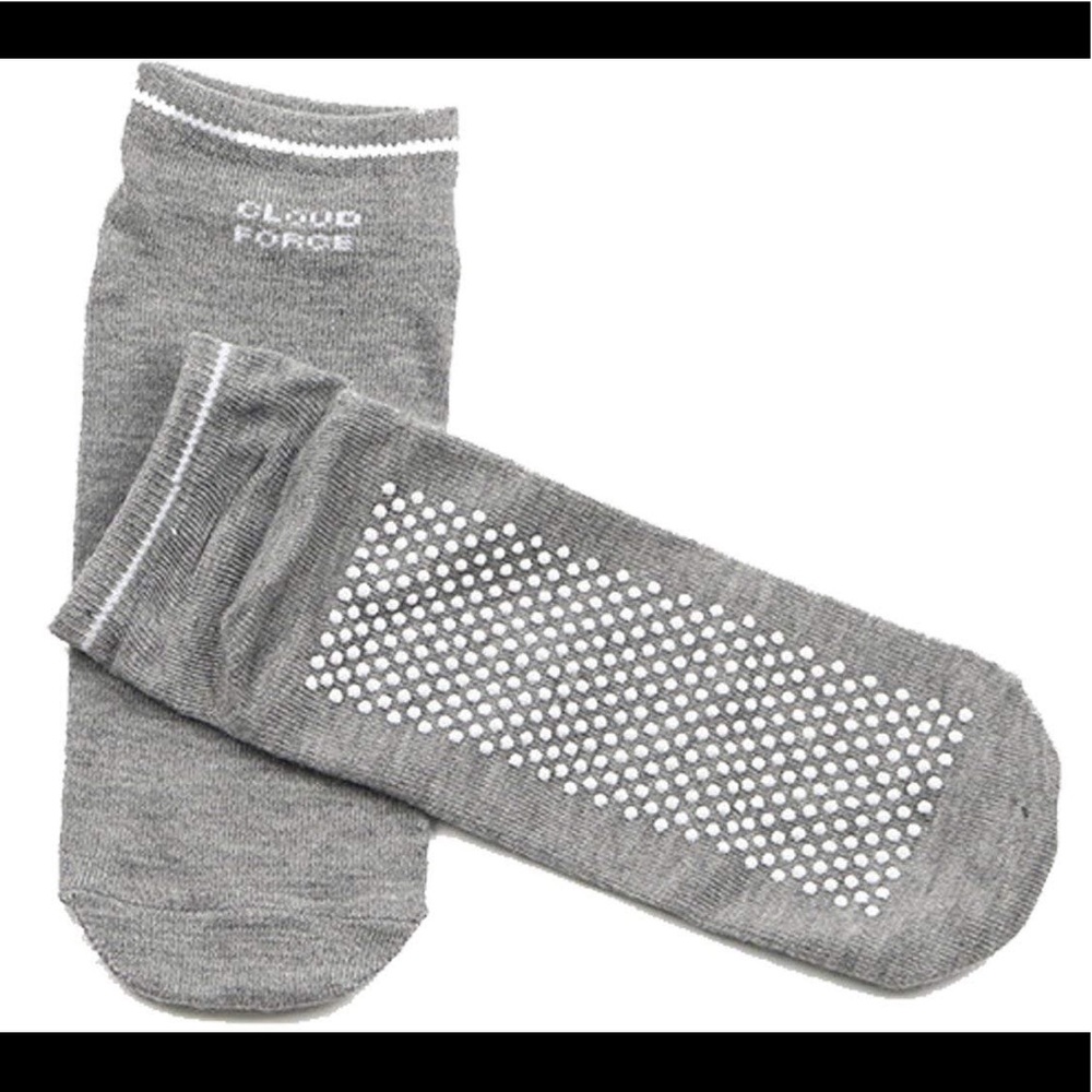 Cloud Force 10 Pack Gray Yoga Socks Barre Pilates
